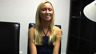 Naughty blonde teen slut enjoying hardcore gang banging fun