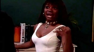 Stepbrother fucks his black sister in her pink pussy