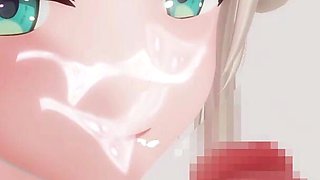 Shigure Ui Blowjob Hentai Facial Cumshot Mmd 3D Clear Blue Eyes Color Edit Smixix