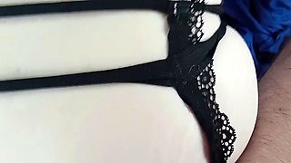 Little PJ stretched by Daddy in van.