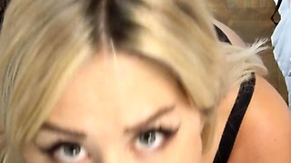 Amateur blonde girlfriend toyed and facialized