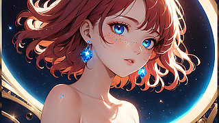 Voidgazer: a Beautiful Young Woman with Shimmering Cosmic Freckles