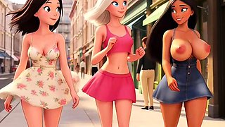 Lesbian strip threesome after Brazil Korea game - AI HENTAI