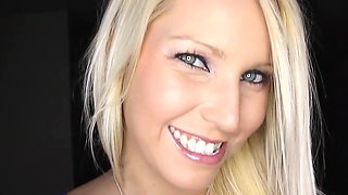 Blond bombshell Vanessa and hung stud Carson deliver a raunchy POV romp