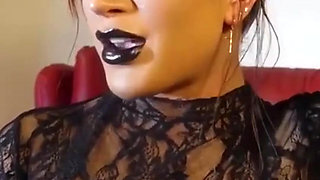Dark Seduction JOI Black Lipstick, Black Nails and Edging