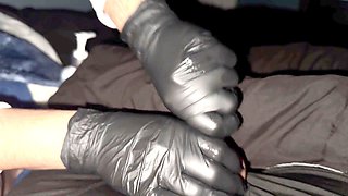 Handjob latex gloves, cock milking, abilities
