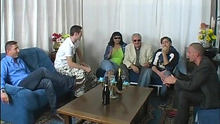 Double penetrated orgy party