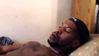 Big Black Cock Stroked by a Str8 Guy