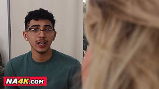 MILF Tiffani Madison replaces dildo with real cock!
