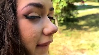 Brunette slut pov blowjob in close up HD