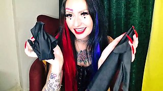 Masterclass in jerking off and cum eating by dominatrix Nika