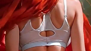 Amazing Yoga Pants Cameltoe Tease Close up! Dance Big Boobs Redhead
