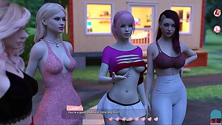 Helping the sweethearts in a visual novel with big-boobed moms and fun gameplay