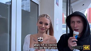 Hunt4k. blond beauty naomi love is displaying off her natural boobs and cheating on her boyfriend in front of him