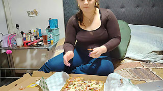 Nicole's Massive Pizza Binge: Belly Bursting Bliss
