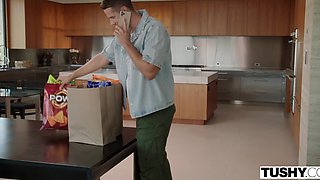 Redheaad babe gets fingered a lot before he destroys her asshole