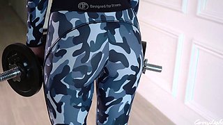 Step Brother Grinding and Cums on Yoga Pants Step Sister