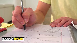 BANGBROS - Casca Akashova Asks Her Sons College Friend To Wash Her Tits And He Helps