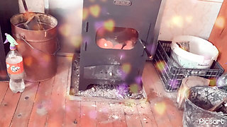 Beautiful shows off her hairy pink pussy