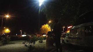Thick BBW Wife Gives Outdoor Blowjob & Gets Doggystyle Creampie