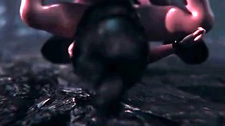 Two 3d cartoon cuties are ready for their bath