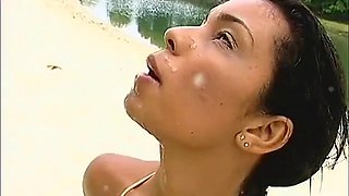 Watch whore doing DP on the beach - Louise Mignon, DP, Puta Porn