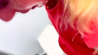 Risky Sex In A Public Mens Toilet With A Cute Blonde Girl. She Squirted All Over The Floor And We Almost Got Caught