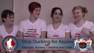 A Classic Strip Ducking for Apples Turns Into a Seductive Challenge