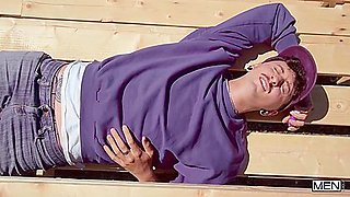 Men: Twink Rides A Big One Outside With Joey Mills And Leo Louis