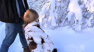 Its Very Cold But The Cute Russian Girl Wants Ice Cream In