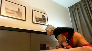 Blonde Chikita shows off her big boobs and bush