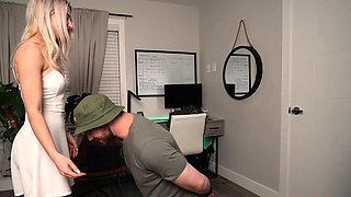 Sexy blonde femdom babes strapon rams fetish ass