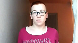 Fit Redhead Rubs Her Big Clit and Cums Hard Before Her Shower