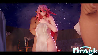 Yae Miko Getting Fucked in a Japanese Onsen Sex Animated Genshin Impact Hentai Dragk