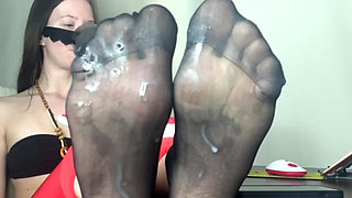 Kiss My Sperm Nylon Feet