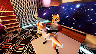 Hot evening in a fox bedroom