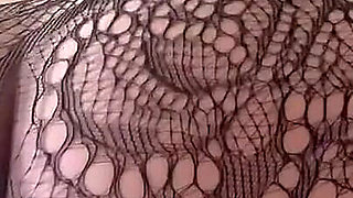 40 Weeks Pregnant, Black Fishnet Stockings, My BBC Brown Dildo All the Way in