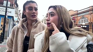 Filthy sluts walking in public with cum on their faces