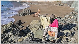 Getting Myself Off Watching Hot Couple Fuck On The Beach