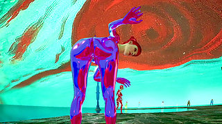 3D RTX 60 FPS Animation - Big Ass - Realistic Animation - Purple Chrome Sex Bot Doll - Ass Focus - Realistic Physics - Striptease