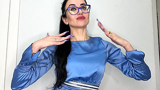 New Long Nails Shape - a Ballerina Shape (coffin) and Silk Satin Dress on Me