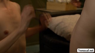 Intense Trans and stud Passionate bareback analSession