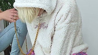 Unusual way to masturbate and cumshot - Vertical Footage