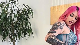 Amateur cutie plugs her ass and masturbates