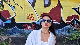 Risky Huge Pissing on the Street - Fun & Crazy