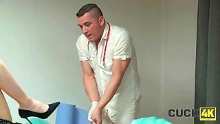 Cuck4k. porno with the gynaecologist hits so well