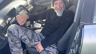 Hot Blonde MILF Gives Deep Throat Blowjob in Car - Spanish Amateur Cum in Mouth