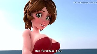 Big Hero 6 Hentai - Aunt Cass Beach Blowjob & Creampie - 3D Anime Sex with Sound