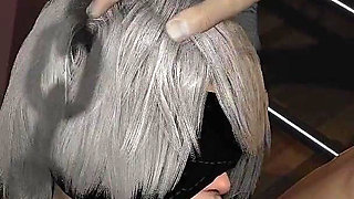 Slutty 2b with Man and Dildo Double Penetration