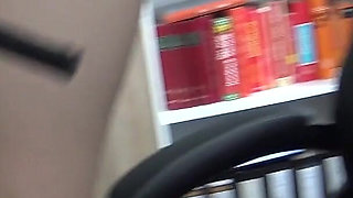 Licking a Nylon Pussy in the Office!